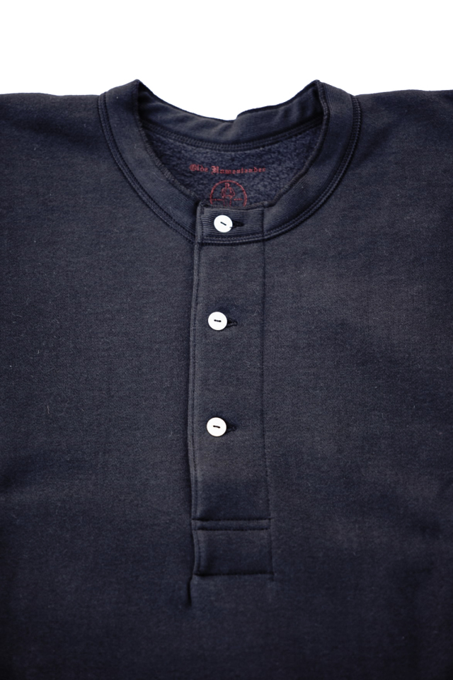 Olde Homesteader US012 Cotton Fleece Henley Neck Long Sleeve Olde Worker’s Black
