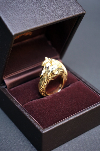 PEANUTS & Co. TWO FACE HORSE RING ☆K18 GOLD B.S.W. market place