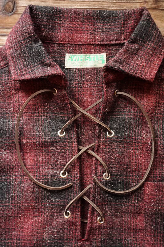 5 WHISTLE LACE - UP WOOL SHIRT RED