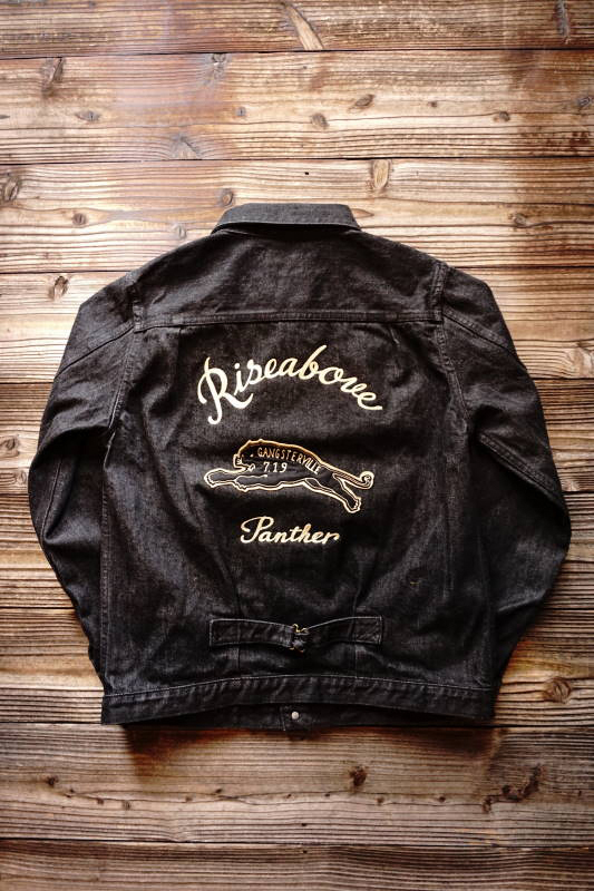 black leather greaser jacket