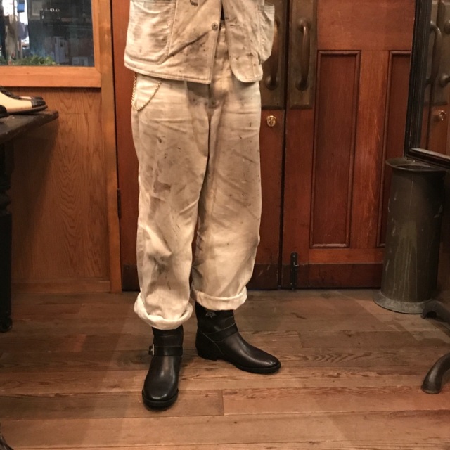 CLINCH BRASS Shoe Co. 10thAnniversary Re-build Engineer boots Hand paint by Nuts art works