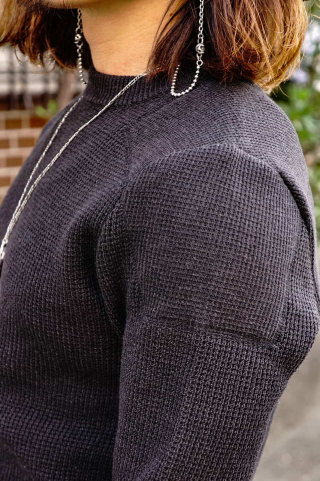ADDICT CLOTHES JAPAN ACVM PADDED WAFFLE COTTON KNIT BLACK