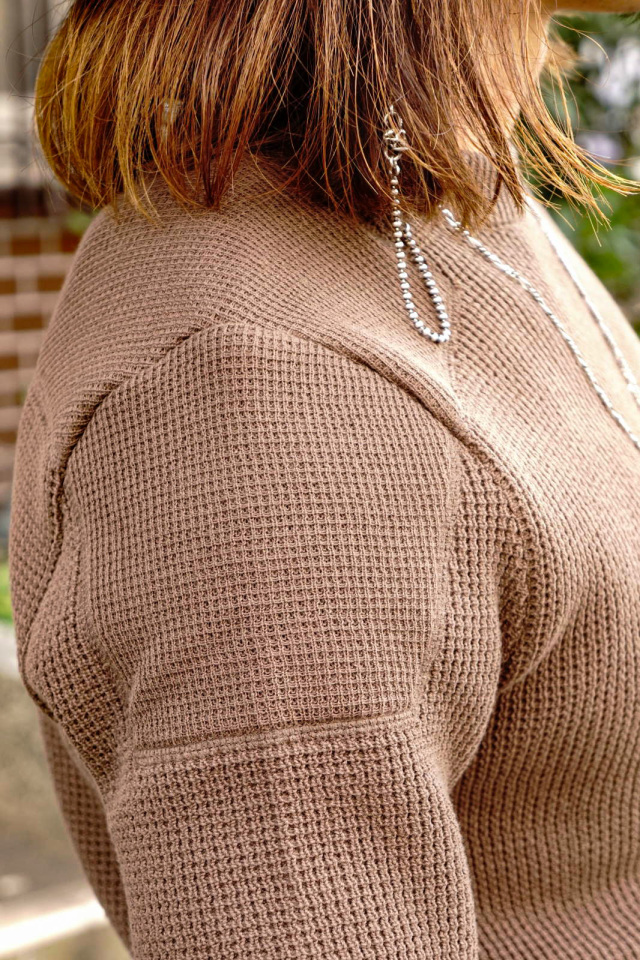 ADDICT CLOTHES JAPAN ACVM PADDED WAFFLE COTTON KNIT WALNUT