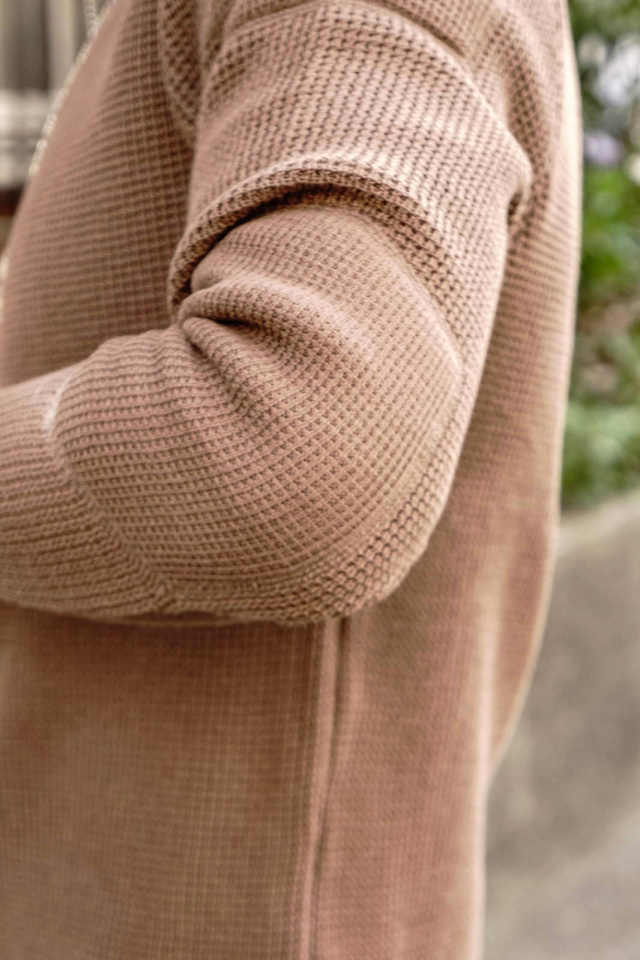 ADDICT CLOTHES JAPAN ACVM PADDED WAFFLE COTTON KNIT WALNUT