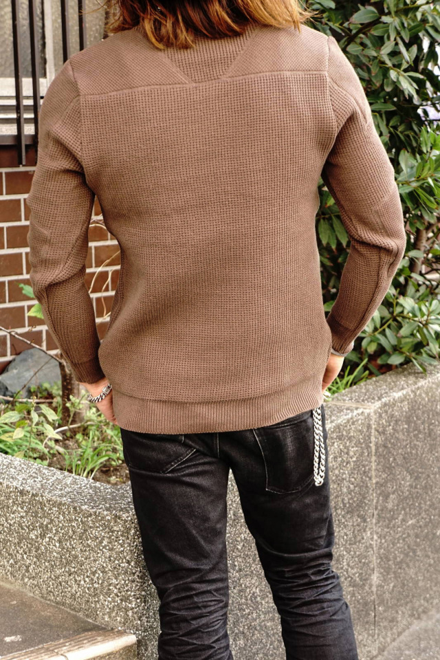 ADDICT CLOTHES JAPAN ACVM PADDED WAFFLE COTTON KNIT WALNUT