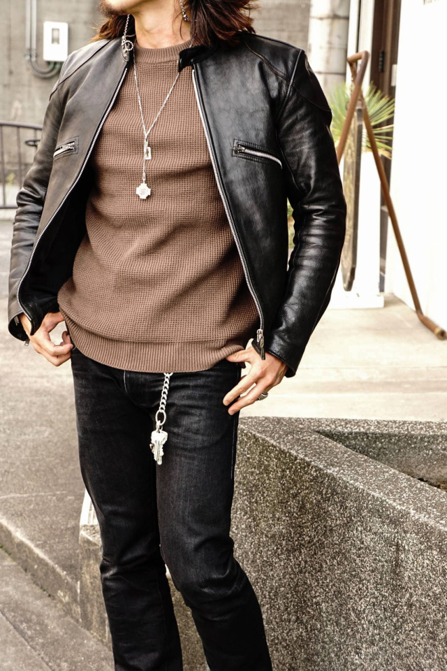 ADDICT CLOTHES JAPAN ACVM PADDED WAFFLE COTTON KNIT WALNUT