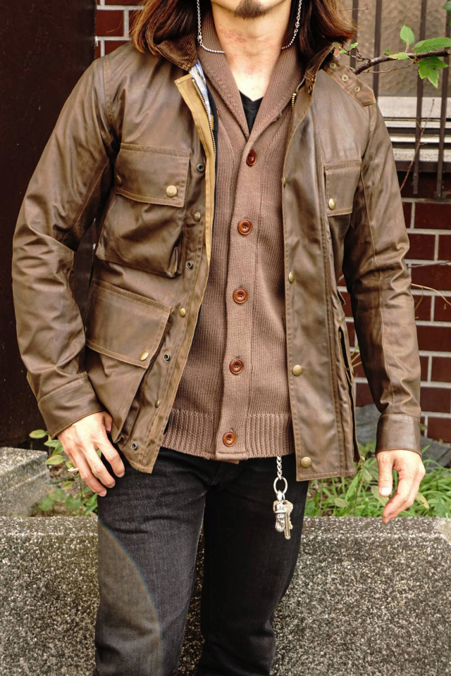 ADDICT CLOTHES JAPAN ACVM COTTON SHAWL COLLAR KNIT WALNUT