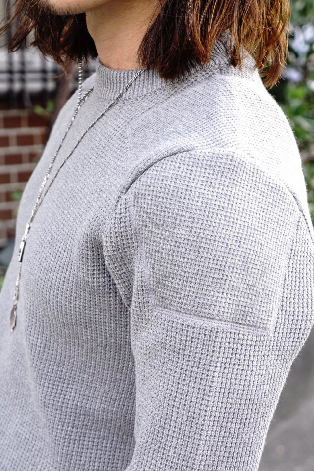 ADDICT CLOTHES JAPAN ACVM PADDED WAFFLE COTTON KNIT L.GREY B.S.W. 