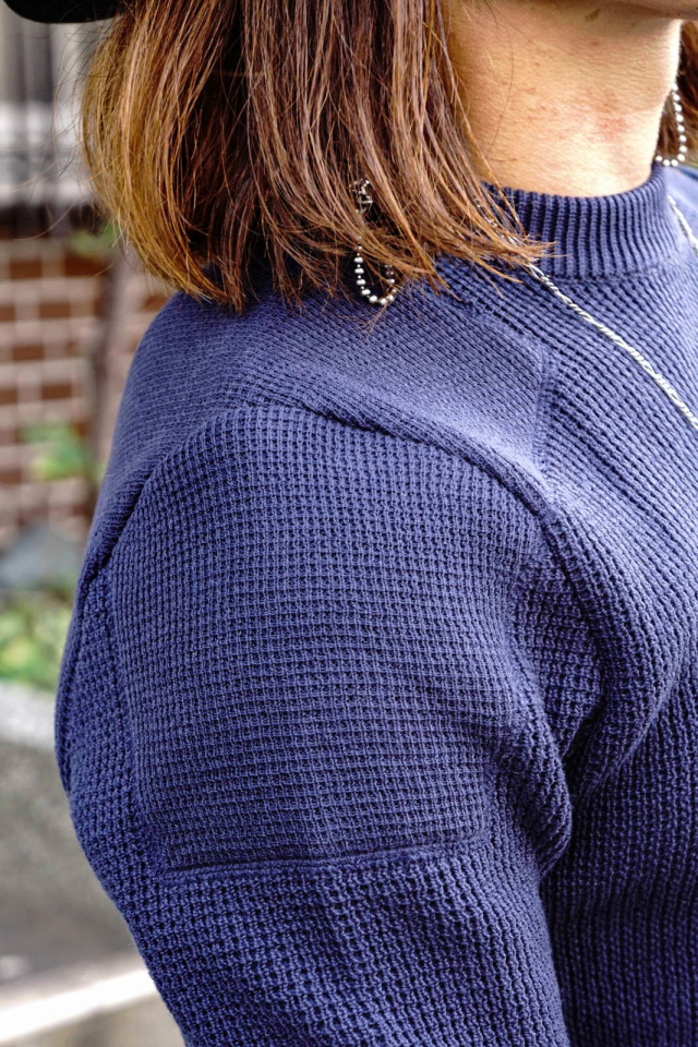 ADDICT CLOTHES JAPAN ACVM PADDED WAFFLE COTTON KNIT INK BLUE