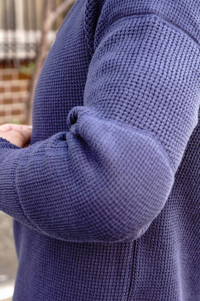 ADDICT CLOTHES JAPAN ACVM PADDED WAFFLE COTTON KNIT INK BLUE
