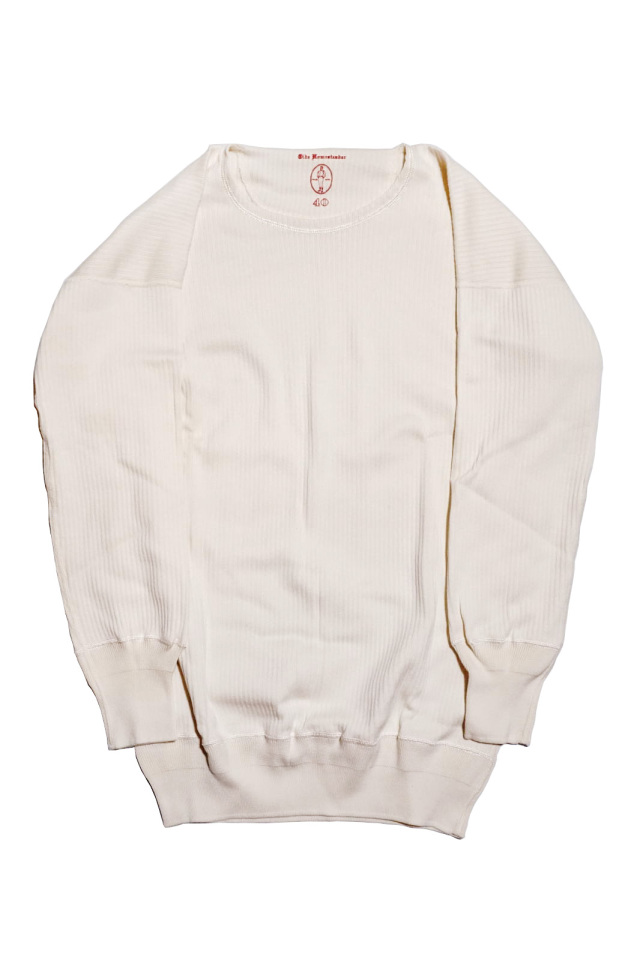 Olde Homesteader “Crew Neck Longsleeve” – Swedenish Army Rib – Ivory