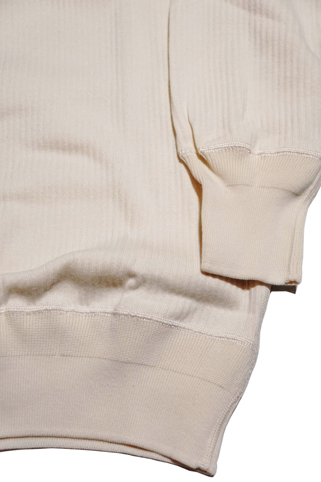 Olde Homesteader “Henley Neck Longsleeve” – Swedenish Army Rib – Ivory
