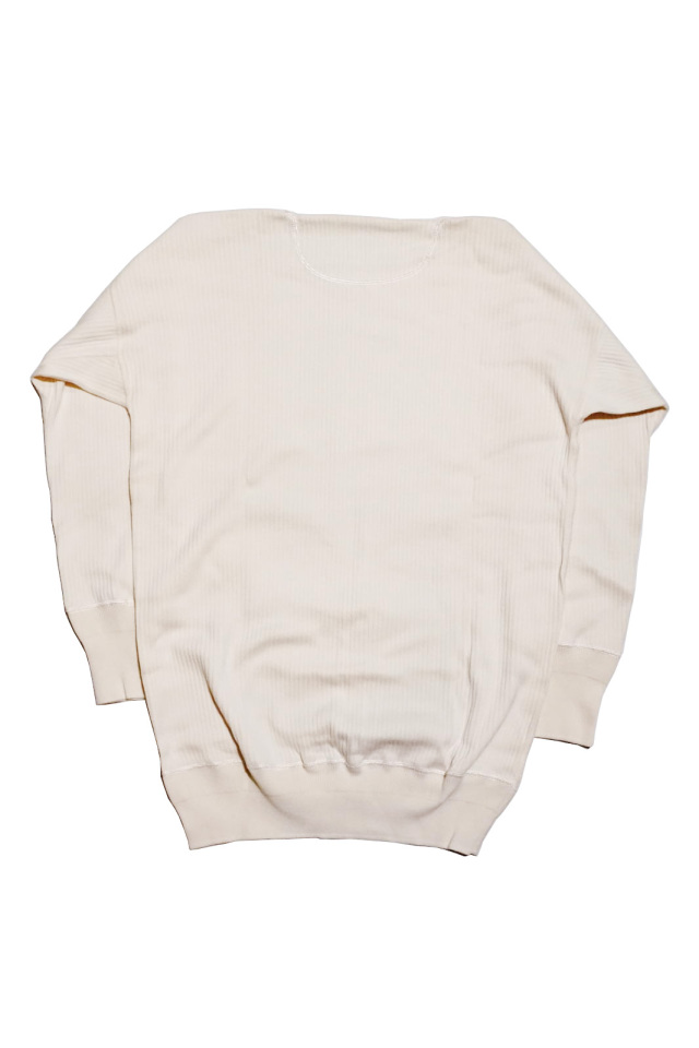Olde Homesteader “Henley Neck Longsleeve” – Swedenish Army Rib – Ivory