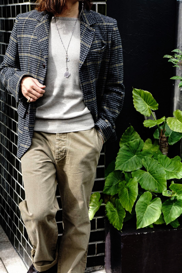 Olde Homesteader “Crew Neck Longsleeve” – Swedenish Army Rib – Mottled Grey