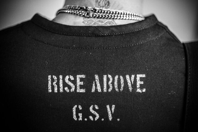 GANGSTERVILLE RISE ABOVE - PILE COAT BLACK×NATURAL