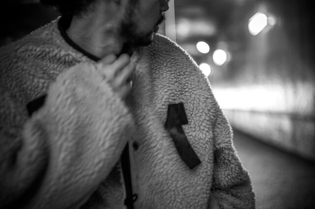 GANGSTERVILLE RISE ABOVE - PILE COAT BLACK×NATURAL