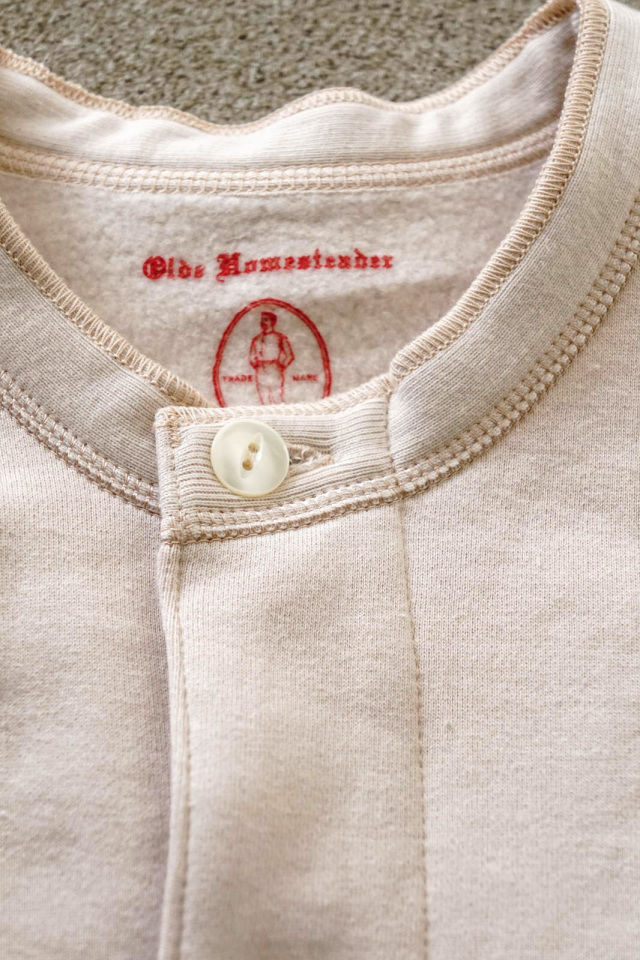 Olde Homesteader US013　Cotton Fleece　Opend Front Long Sleeve　PARCHMENT