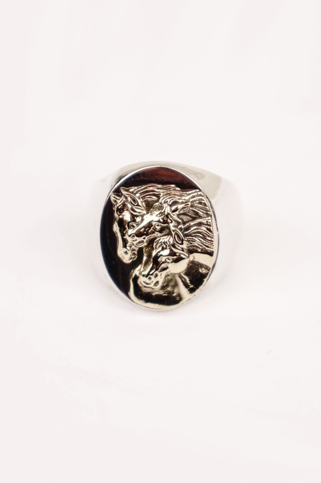 PEANUTS & Co. PHARAOHS HORSES RING oval L Silver×K10 Gold