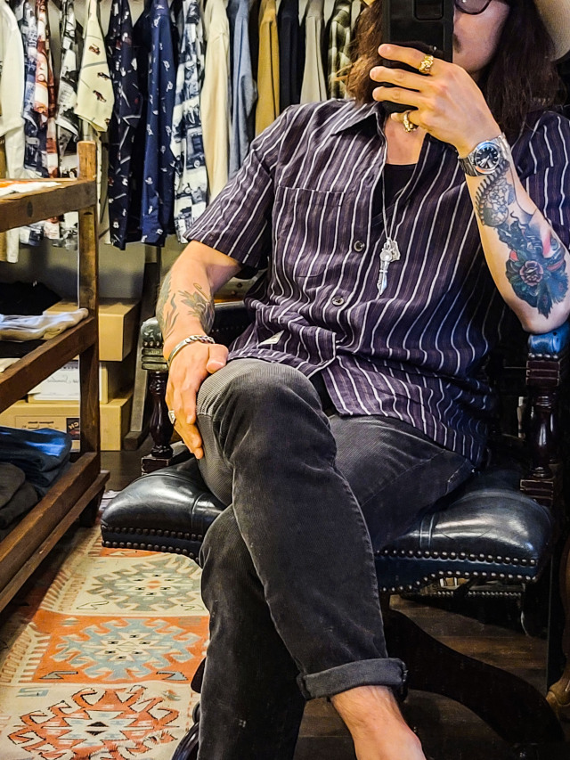 GANGSTERVILLE THUG STRIPE - S/S SHIRTS NAVY