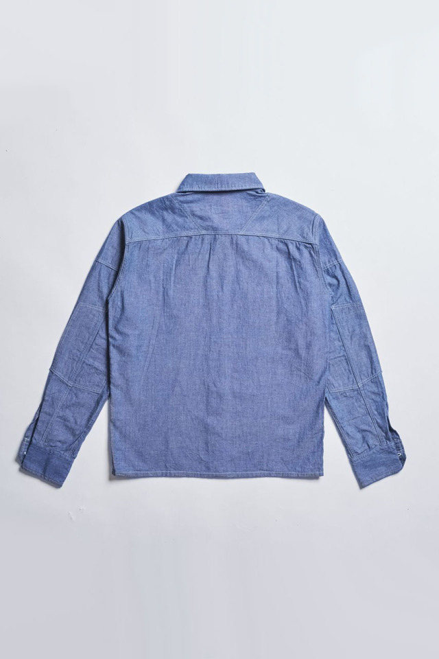 ADDICT CLOTHES JAPAN ACV-SH01-20S PADDED CHAMBRAY SHIRT BLUE