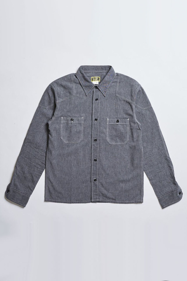ADDICT CLOTHES JAPAN ACV-SH01 PADDED CHAMBRAY SHIRT BLACK