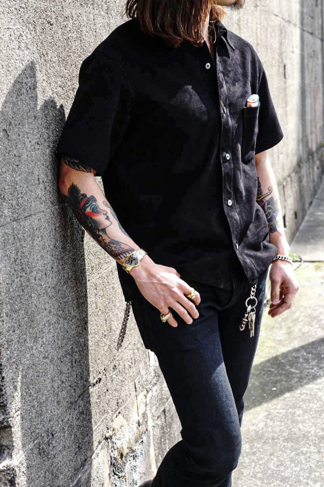 ADDICT CLOTHES JAPAN ACV-LSH01 SUEDE OPENCOLLAR SHIRTS