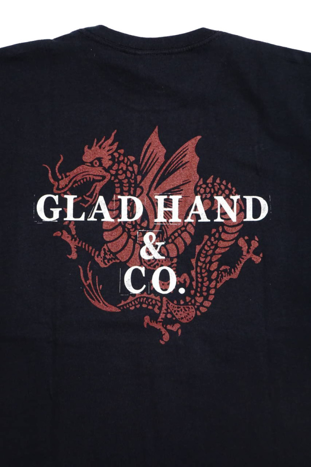 GLAD HAND × FULL COUNT  DRAGON - S/S T-SHIRTS BLACK