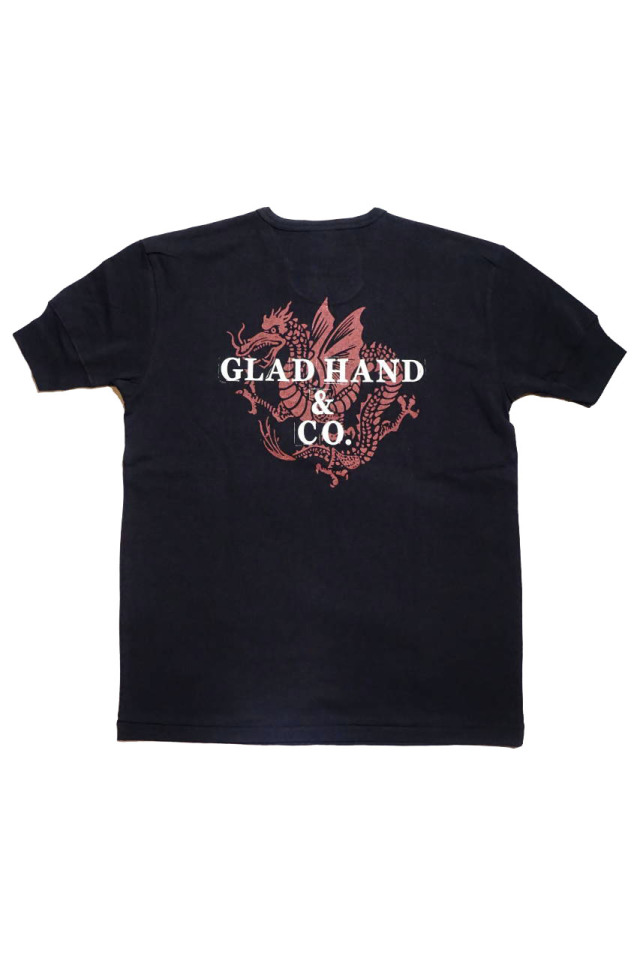GLAD HAND × FULL COUNT DRAGON - S/S HENRY T-SHIRTS BLACK