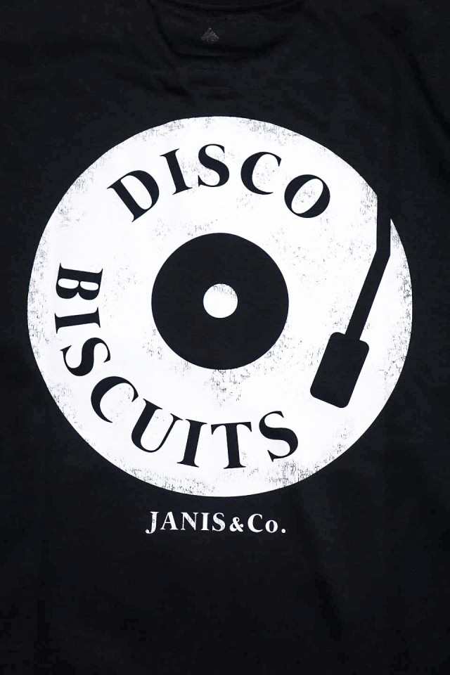 JANIS & Co. #DISCO BISCUITS TEE BLACK