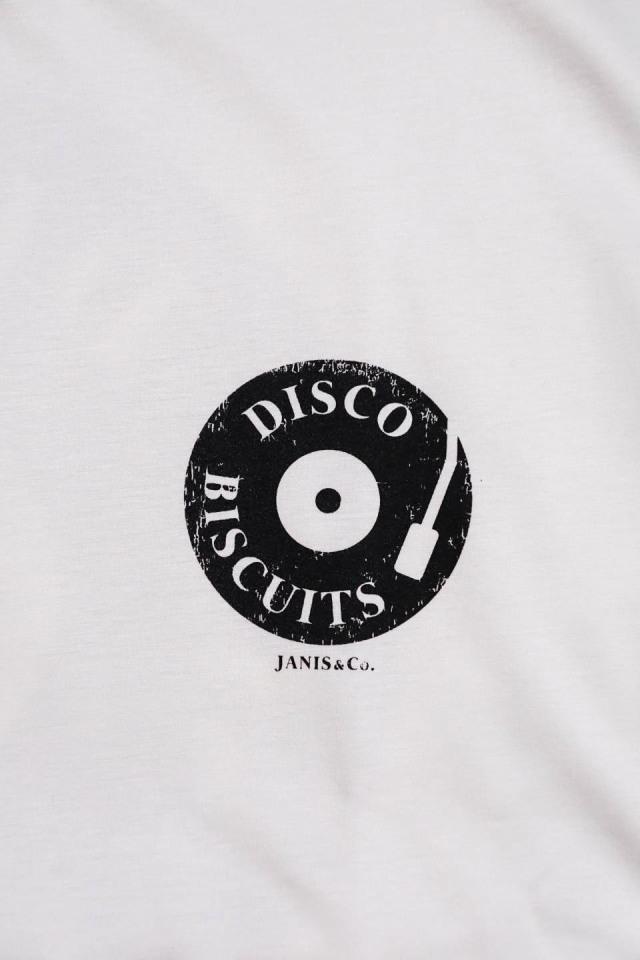 JANIS & Co. #DISCO BISCUITS TEE WHITE