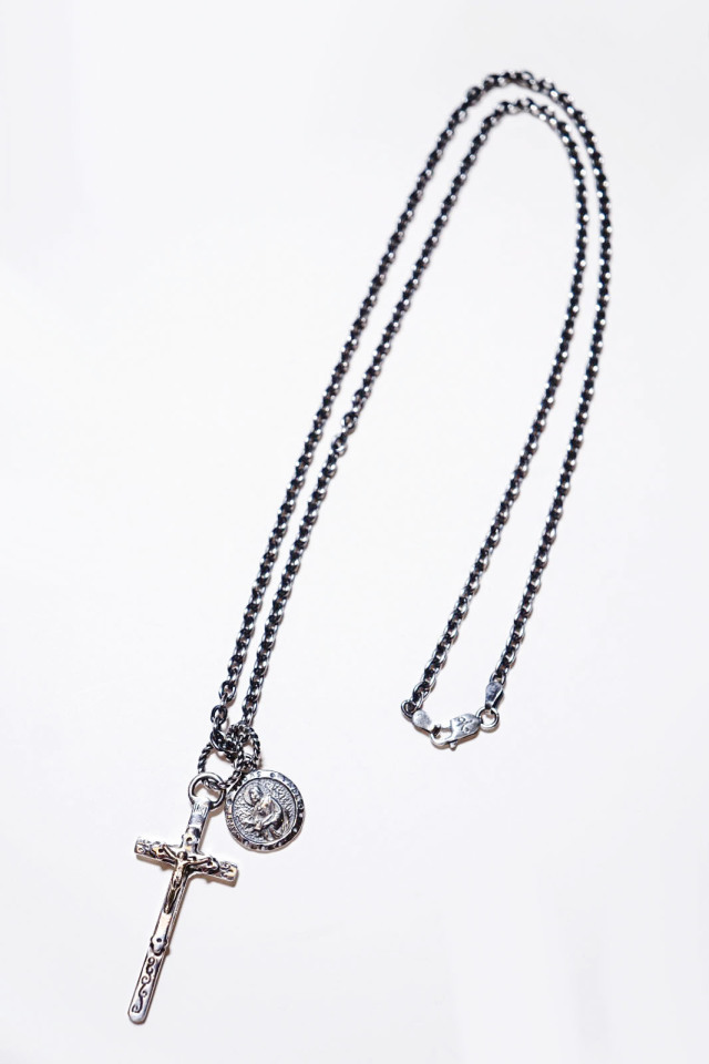 galcia 18NT-BT03C001SB : PENDANT-TOP CROSS ×　PENDANT HEAD / 聖ユダとイエスの御心 CHAIN SET