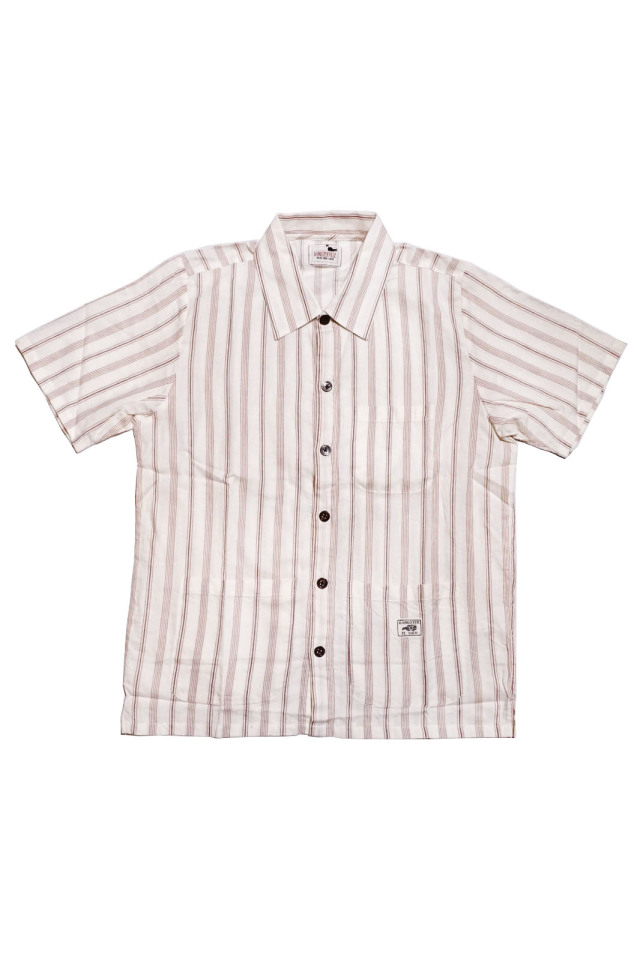 GANGSTERVILLE THUG STRIPE - S/S SHIRTS IVORY