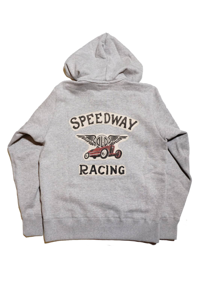 OLD CROW SPEEDWAY - SWEAT ZIP UP HOODIE GRAY