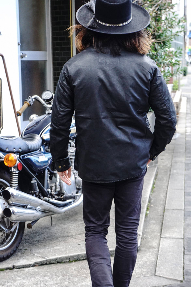 ADDICT CLOTHES JAPAN ACVM WAXED COTTON BMC JACKET BLACK B.S.W.