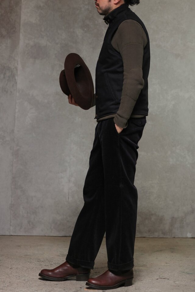 ADDICT CLOTHES JAPAN ACVM COTTON ULSTER VEST BLACK