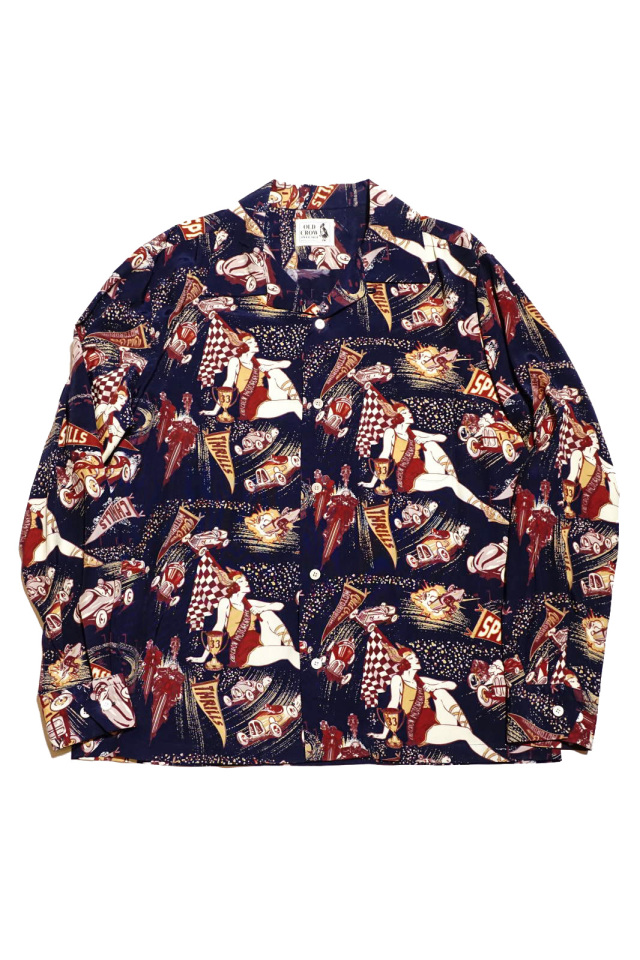 OLD CROW MOTORDROME - L/S SHIRTS NAVY