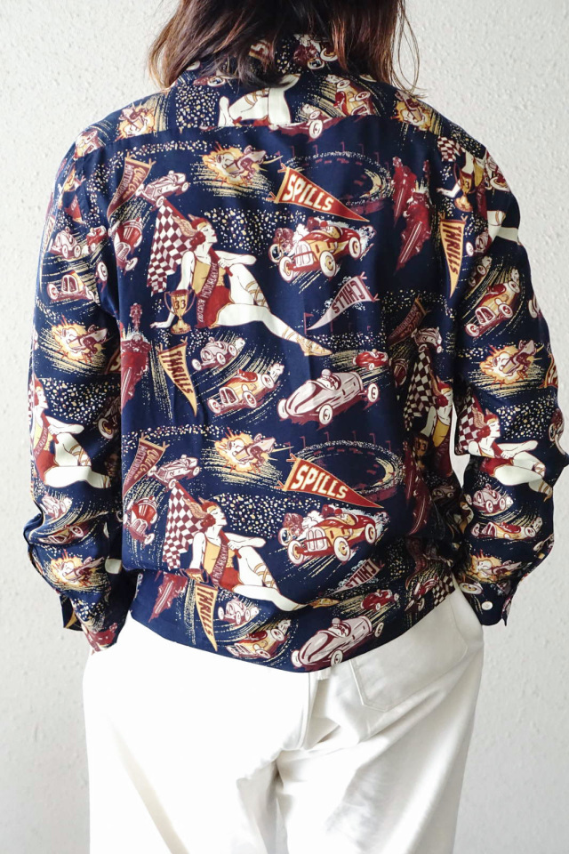 OLD CROW MOTORDROME - L/S SHIRTS NAVY