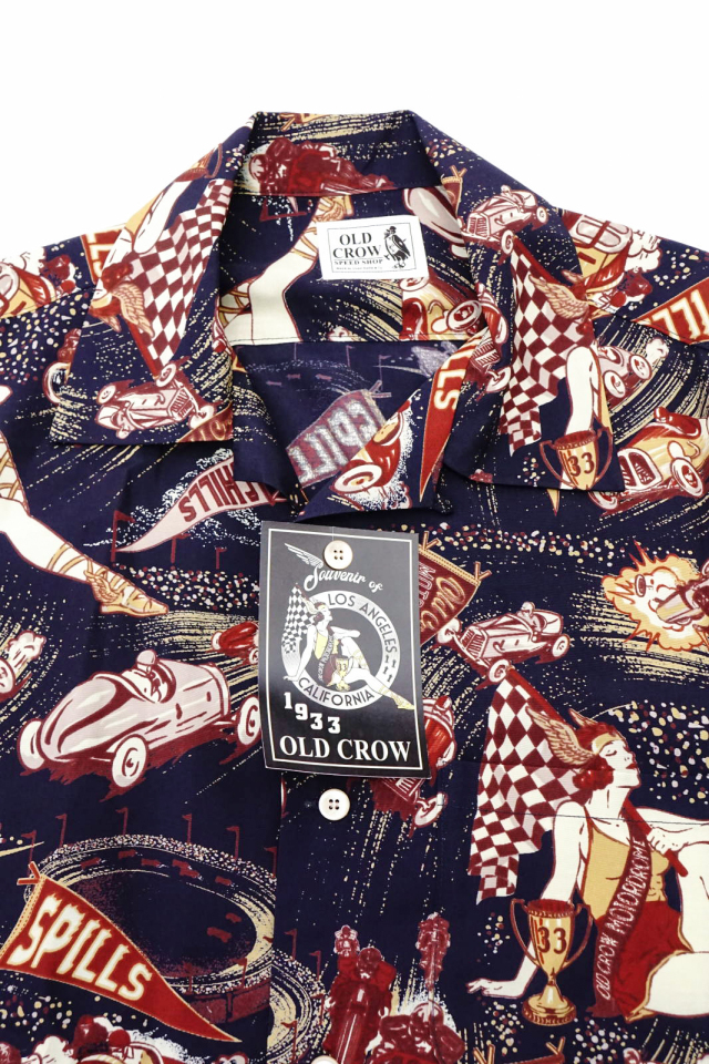 OLD CROW MOTORDROME - S/S SHIRTS NAVY