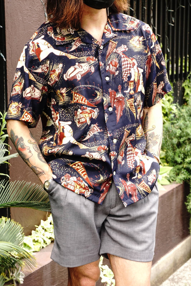 OLD CROW MOTORDROME - S/S SHIRTS NAVY