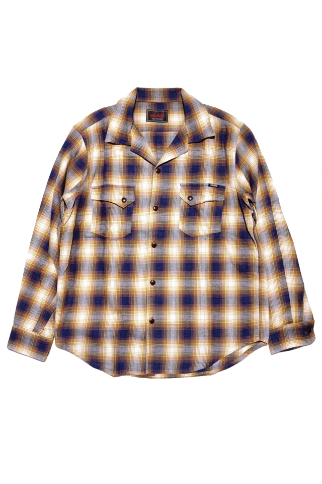 GANGSTERVILLE RIOT OF MIRTH - L/S CHECK SHIRTS YELLOW