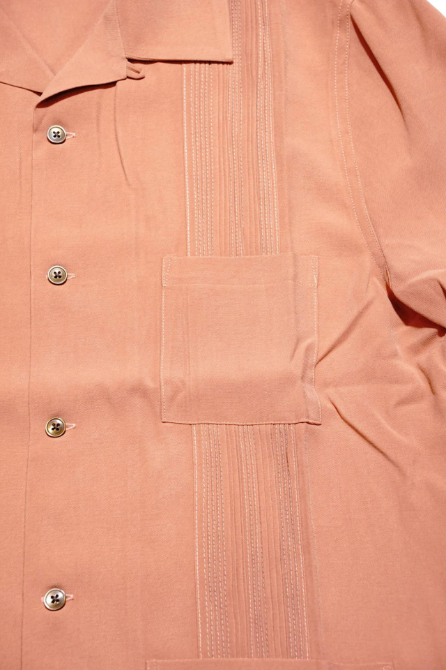 GANGSTERVILLE RIPTIDE CLUB - S/S GUAYABERA SHIRTS PINK