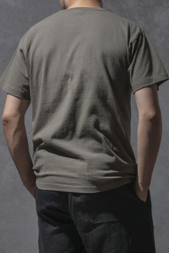 ADDICT CLOTHES JAPAN ACV-CS01 SLANTING POCKET TEE ARMY GREEN
