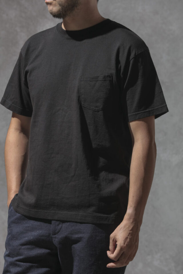 ADDICT CLOTHES JAPAN ACV-CS01 SLANTING POCKET TEE BLACK