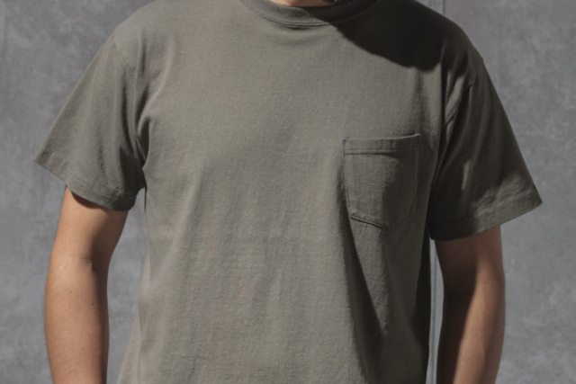 ADDICT CLOTHES JAPAN ACV-CS01 SLANTING POCKET TEE ARMY GREEN