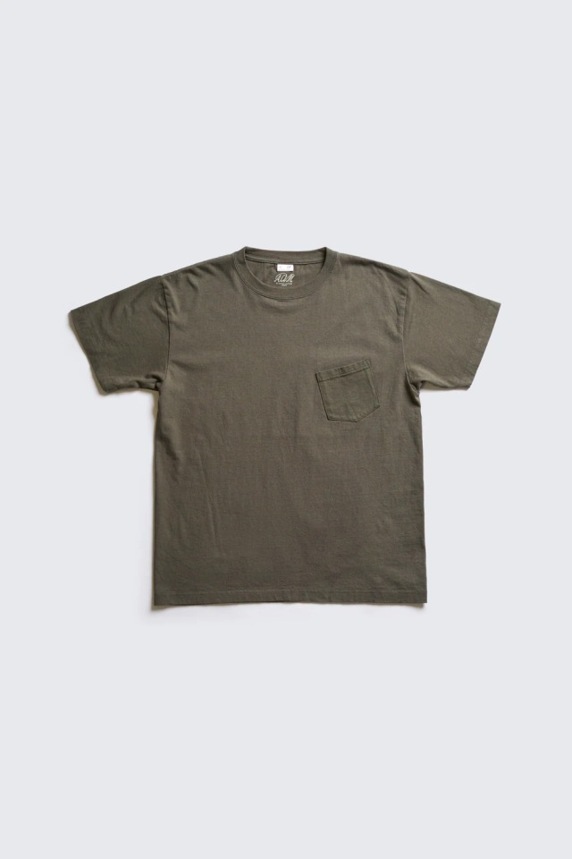 ADDICT CLOTHES JAPAN ACV-CS01 SLANTING POCKET TEE ARMY GREEN