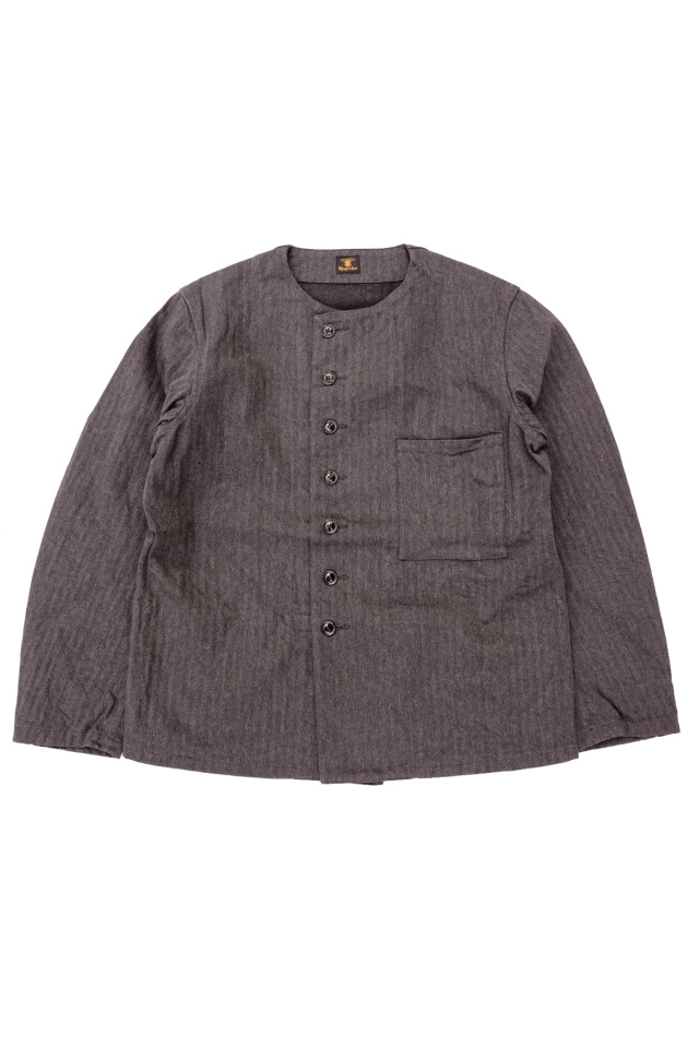 classic frenchwork blouson / grey herringbone