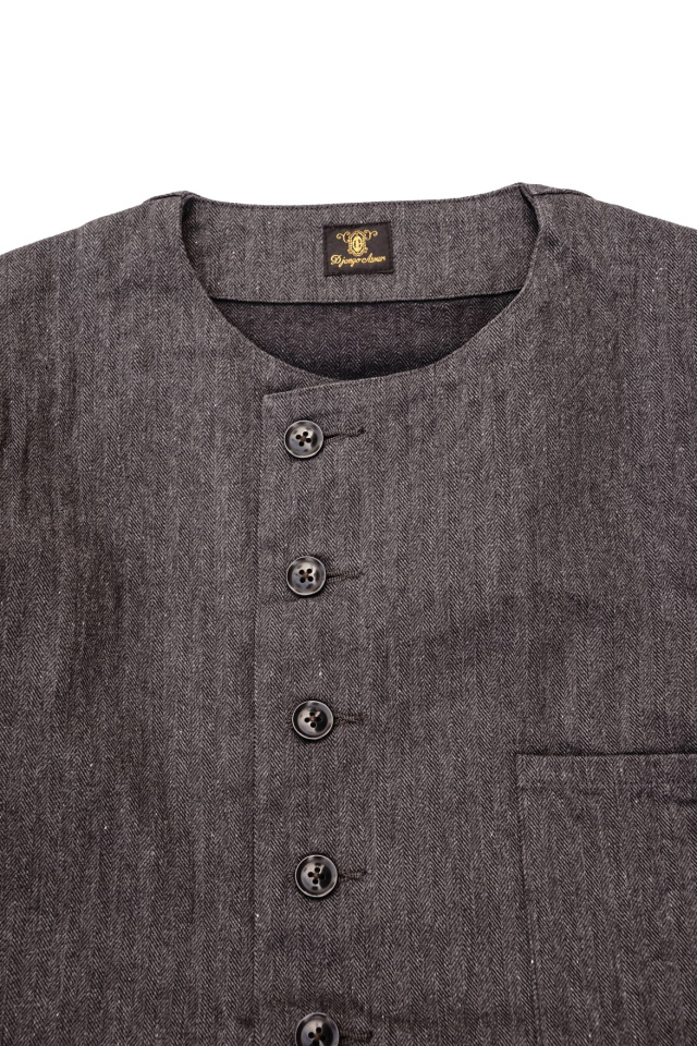 classic frenchwork blouson / grey herringbone