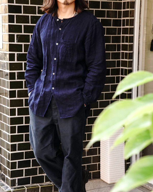 Django Atour classic germanwork heavylinen shirt / indigo