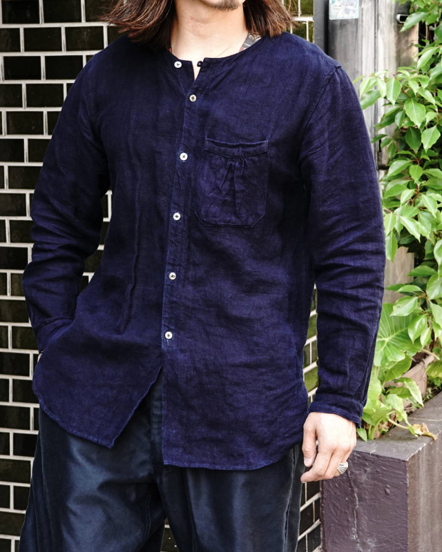 Django Atour classic germanwork heavylinen shirt / indigo