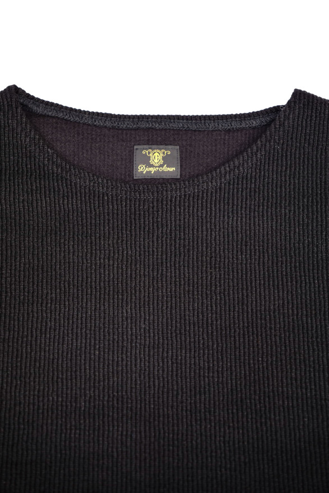 Django Atour da wool quartergauge longsleeve / shabby black